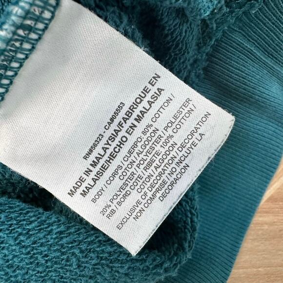 Nike Green Blue Teal Scoop Neck Pullover Terry Sweatshirt Womens S Regular Fit - Picture 8 of 8